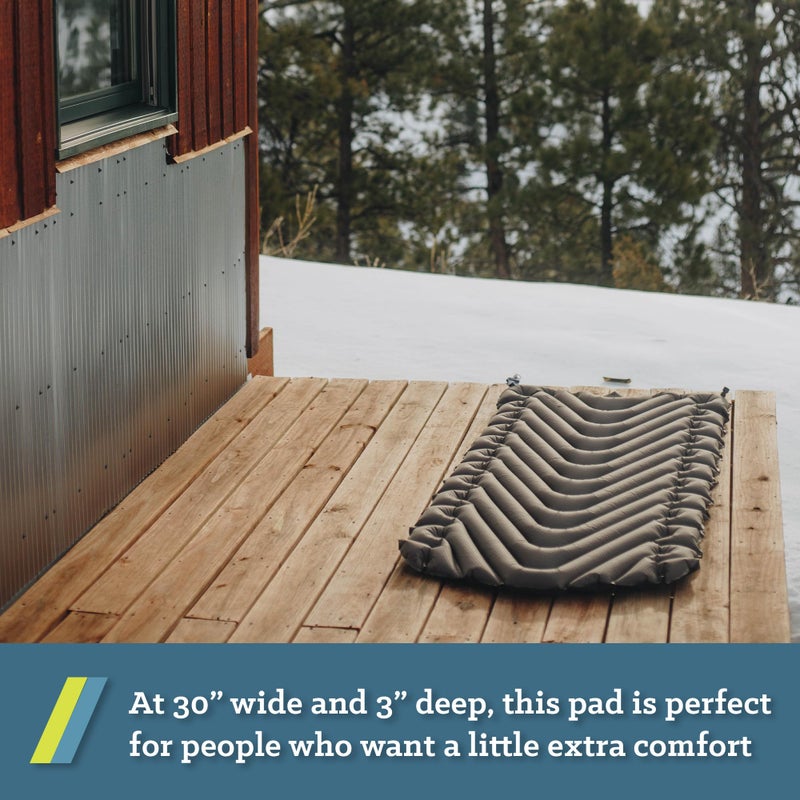 Klymit Static V Luxe Sleeping Pad, Lightweight Lofted Camping Air Mattress for Tents and Cars with Body Mapping Tech, 3 In Thick Grey - Image 5